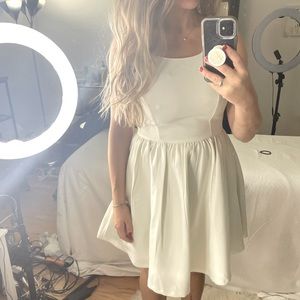 White spaghetti strap LuLu’s size medium dress. Never worn, exposed back